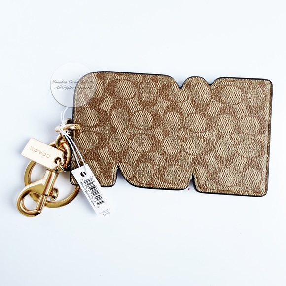 Coach LOVE Bag Charm NWT Key Holder Ring Bonnie Cashin Tribute Art Logo Canvas - Picture 4 of 7